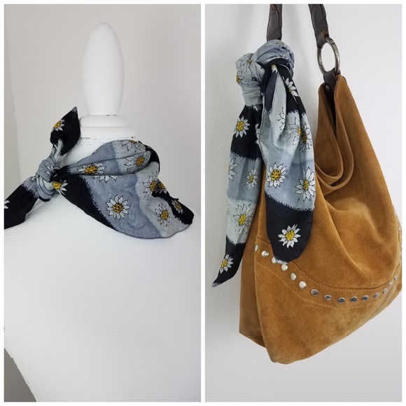 Vintage Accessories - Vintage | Sunflower Square Silk Scarf